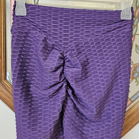 Purple Tick Tock Leggings Sz Small - Picture 5 of 7